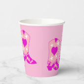 モダンガーリー女性のカーボーイウエスタンイェーハイブートピンク 紙コップ (左)