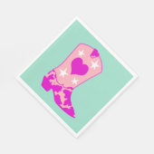 モダンガーリー女性のカーボーイウエスタンブーツミント スタンダードランチョンナプキン (角)