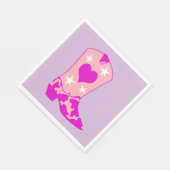 モダンガーリー女性のカーボーイウエスタンブートラベンダー薄紫 スタンダードランチョンナプキン (角)