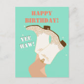 モダンガーリー女性のカーボーイブーツレッグイェーハウ誕生日 ポストカード (正面)