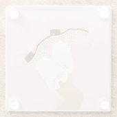 モダンガーリー女性のカーボーイブーツレッグスターイエハウピンク ガラスコースター (裏面)