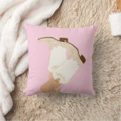 モダンガーリー女性のカーボーイブーツレッグスターイエハウピンク クッション (ブランケット)