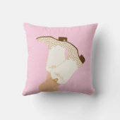 モダンガーリー女性のカーボーイブーツレッグスターイエハウピンク クッション (裏面)