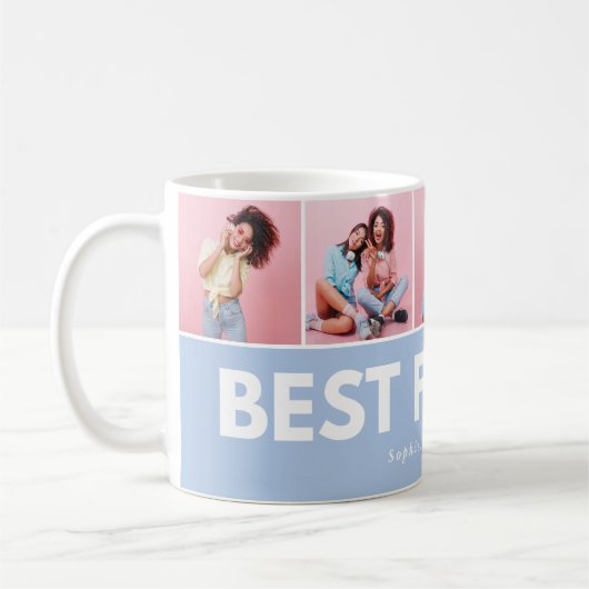 モダンガーリー数々の写真スクリプトトレンディー コーヒーマグカップ (左)