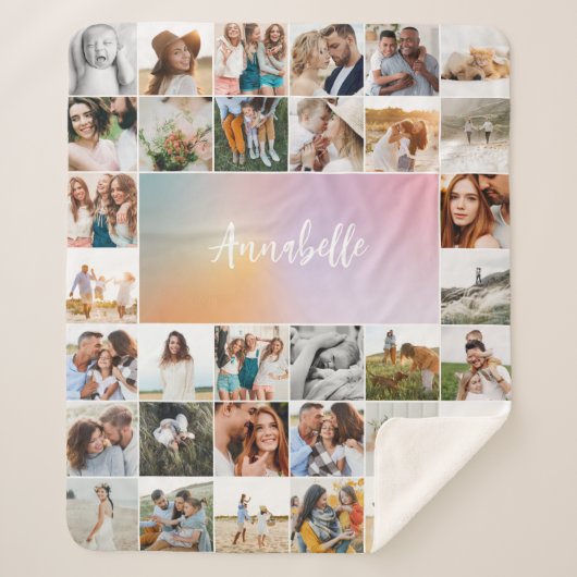 モダンガーリー数々の写真パステルエレガントレインボート シェルパブランケット (正面)