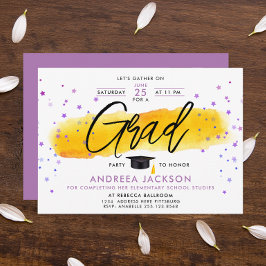 モダンガーリー星イエローエクセル色 招待状