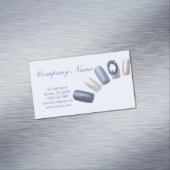 モダンガーリー美しいサロンブルーネイルアーティスト マグネット名刺 (インサイチュ)