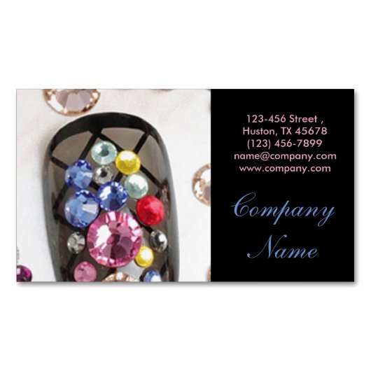 モダンガーリー美しいファッションジュエリーネイルサロン マグネット名刺 (正面)