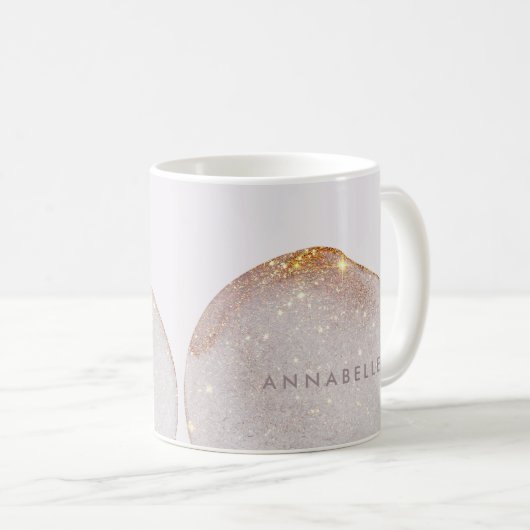 モダンガーリー金ゴールドの色のシンプル形エレガント式 コーヒーマグカップ (正面右)