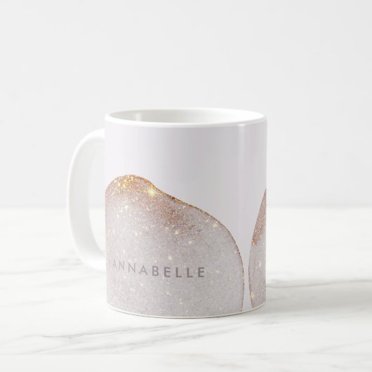 モダンガーリー金ゴールドの色のシンプル形エレガント式 コーヒーマグカップ (正面左)