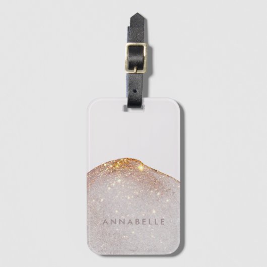 モダンガーリー金ゴールドの色のシンプル形エレガント式 ラゲッジタグ (正面縦)