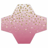 モダンガーリー金ゴールドグリッター紙吹雪ピンク勾配 サッカーボール (フラット)