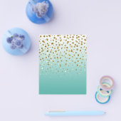 モダンガーリー金ゴールドグリッター紙吹雪青グラデーション チラシ (シングル)