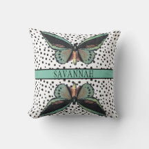 モダンガールのターコイズブラックバタフライモノグラム