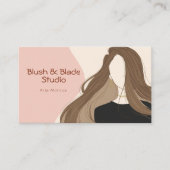 モダンガールのヘアスタイルイラスト 美容師 サロン 名刺 (正面)