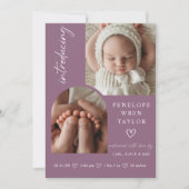 モダンガール 誕生発表 フォトコラージュ カード (正面)