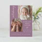 モダンガール 誕生発表 フォトコラージュ カード (スタンド正面)