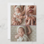 モダンガール 誕生発表 フォトコラージュ カード (裏面)