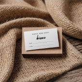 モダンキスブライダルシャワーゲームカード数 名刺