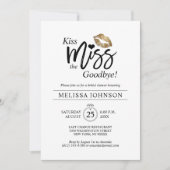 モダンキス恋しく思さようなら金ゴールドリップブライダルシャワー 招待状 (正面)