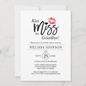 モダンキス恋しく思バイヨードレッドリップブライダルシャワー 招待状 (正面)