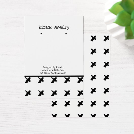 モダンキス白黒パターンのイヤリングの背景 (デスク)