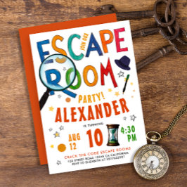 モダンキッズエスケープルーカラフルムタイプ水色 招待状