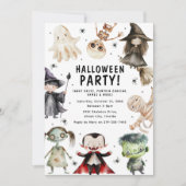 モダンキッズハロウィンパーティー 招待状 (正面)