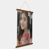 モダンキッズファミリーフォトスクリプト名 吊り下げ型タペストリー (傾斜あり)