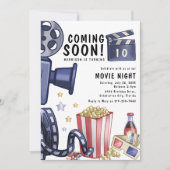 モダンキッズ映画の夜 誕生日パーティー 招待状 (正面)