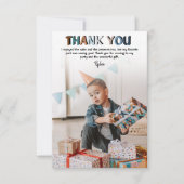 モダンキッズ フォト バースデー | サンクス カード (正面)