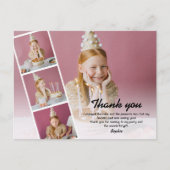 モダンキッズ フォト バースデー サンクス ポストカード (正面)