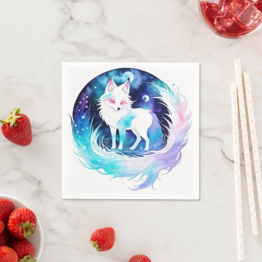 モダンキツネウッドランド誕生日 スタンダードカクテルナプキン (インサイチュ)