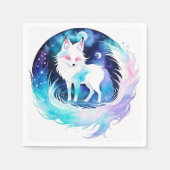 モダンキツネウッドランド誕生日 スタンダードカクテルナプキン (正面)