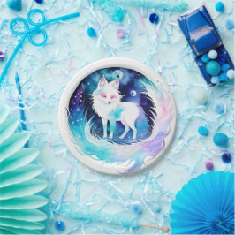 モダンキツネウッドランド誕生日 ペーパープレート