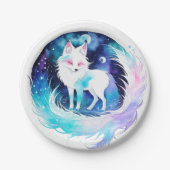 モダンキツネウッドランド誕生日 ペーパープレート (正面)