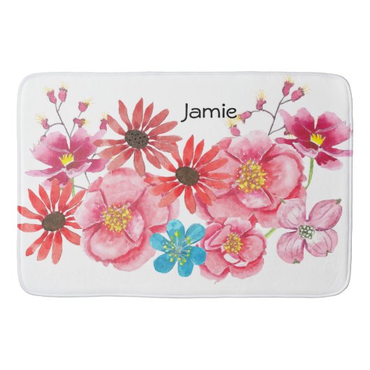 モダンキツネパーソナライズされたディアチャイルドレンスルーム バスマット (正面)