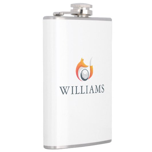 モダンキツネ及びゴルフボパーソナライズされたール名 フラスク (右)