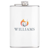 モダンキツネ及びゴルフボパーソナライズされたール名 フラスク (正面)