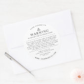 モダンキャンドル警告包装ラベル白 ラウンドシール (封筒)