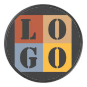 モダンキュイパーソナライズされたギフトブラックシンプル アイスホッケーパック (正面)