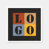 モダンキュイパーソナライズされたギフトブラックシンプル スタンダードカクテルナプキン (正面)