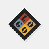 モダンキュイパーソナライズされたギフトブラックシンプル スタンダードカクテルナプキン (角)