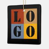 モダンキュイパーソナライズされたギフトブラックシンプル セラミックオーナメント (左)