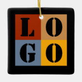 モダンキュイパーソナライズされたギフトブラックシンプル セラミックオーナメント (正面)