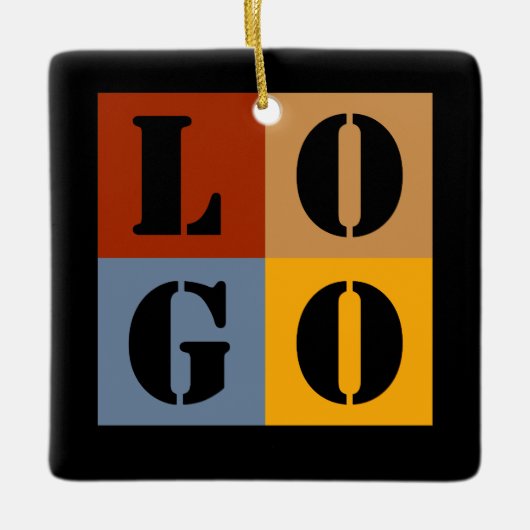 モダンキュイパーソナライズされたギフトブラックシンプル セラミックオーナメント (正面)