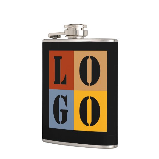 モダンキュイパーソナライズされたギフトブラックシンプル フラスク (左)
