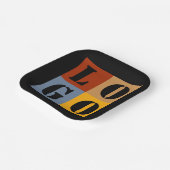 モダンキュイパーソナライズされたギフトブラックシンプル ペーパープレート (傾斜あり)