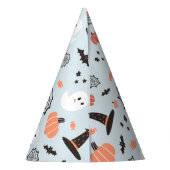 モダンキュイ不気味ワンハロウィーンブルー誕生日 パーティーハット (裏面)