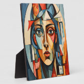 モダンキュビストポートレート幾何学壁アート写真 フォトプラーク (側面)